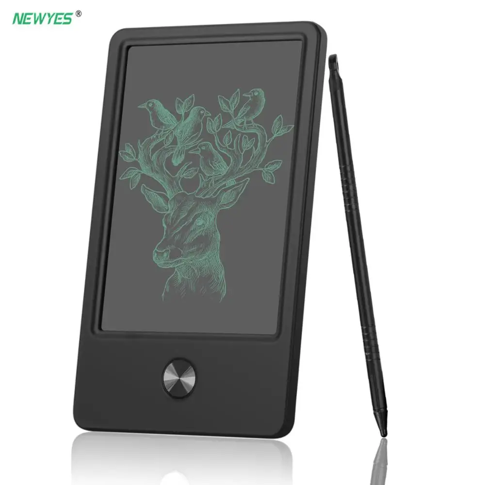 Черный NeWYeS 4,5 дюймов ЖК-планшет для рисования цифровая графика рукописная доска художественная Живопись Написание Сенсорная панель со стилусом детская ручка подарок - Цвет: Черный