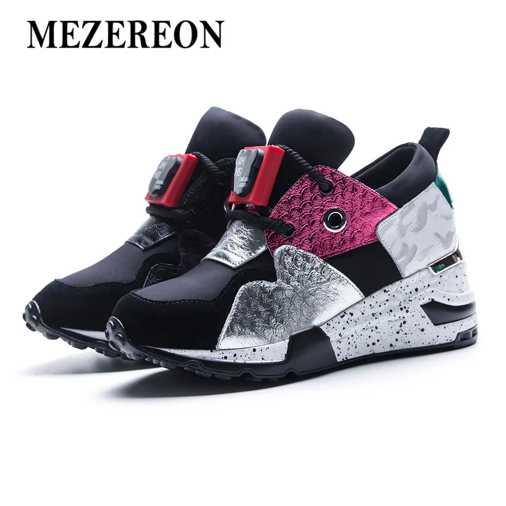 Mezeroon/Размеры 35-42; Новинка года; женская обувь; повседневная обувь; женские кроссовки на платформе и каблуке для отдыха, визуально увеличивающие рост