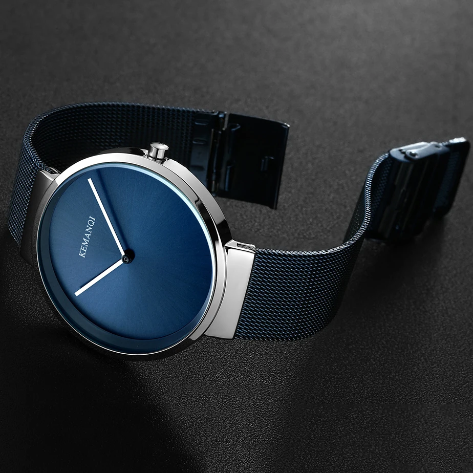 Часы для пар ультратонкие роскошные часы из нержавеющей стали современные