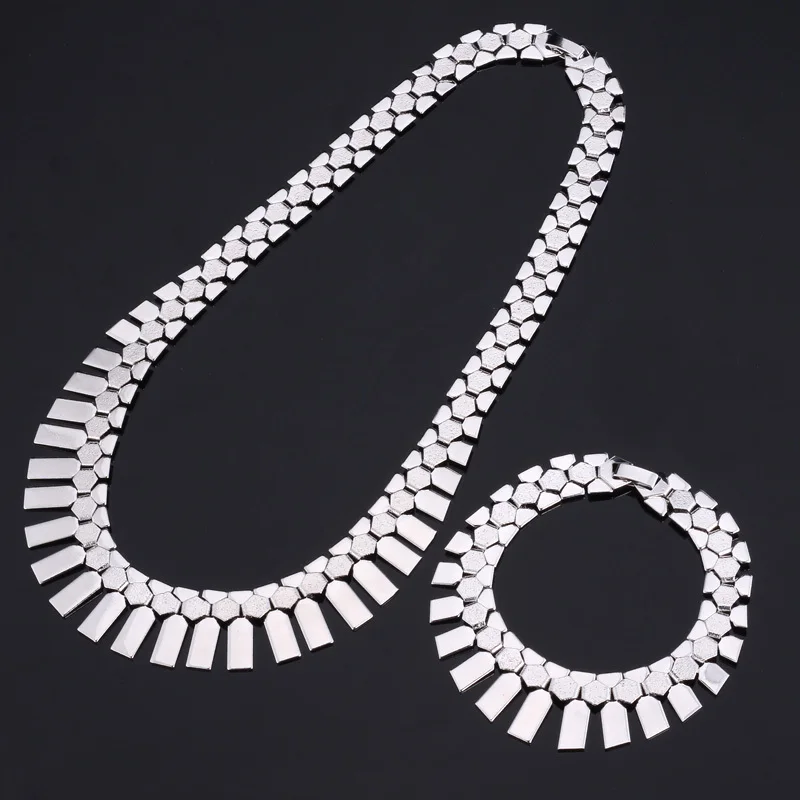 U7 Золото Цвет Дубай Браслет Колье Африканские Ювелирные Комплекты Для Женщин