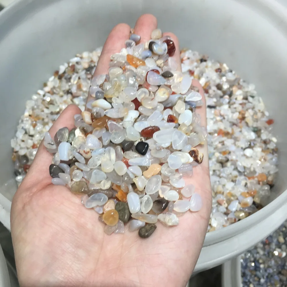 

Natural Mixed Agate Quartz Crystal Polished Gravel Gem Crystal Natural Stones and Minerals Colorful Agate