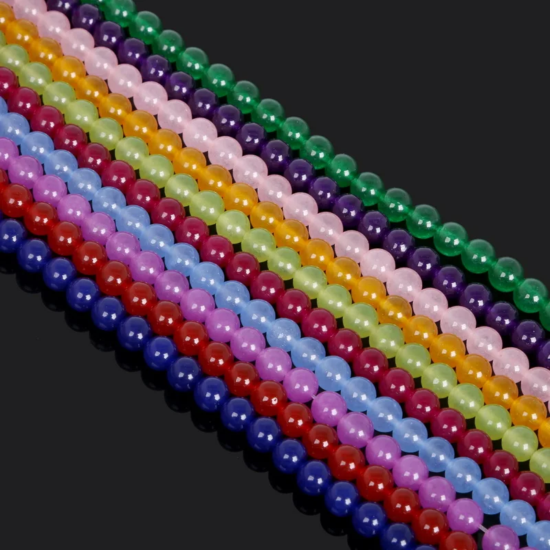 Круглые Бусины Из Натурального Белого Камня цветные 4 6 8 10 12 мм для