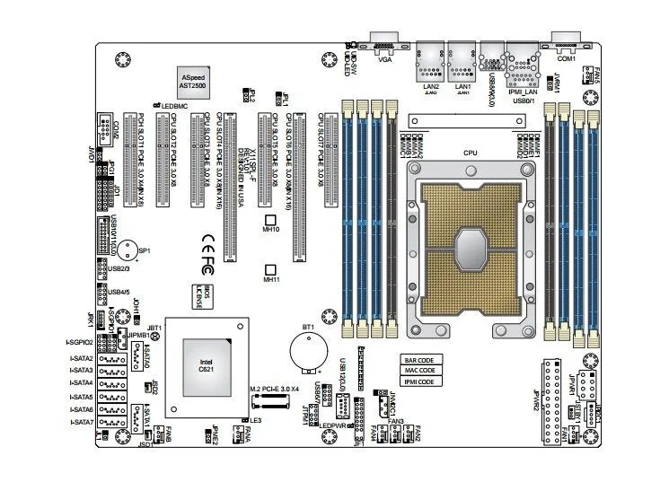Подходит для наборов микросхем Supermicro одной серверной платы LGA3647 C621 | Компьютеры и