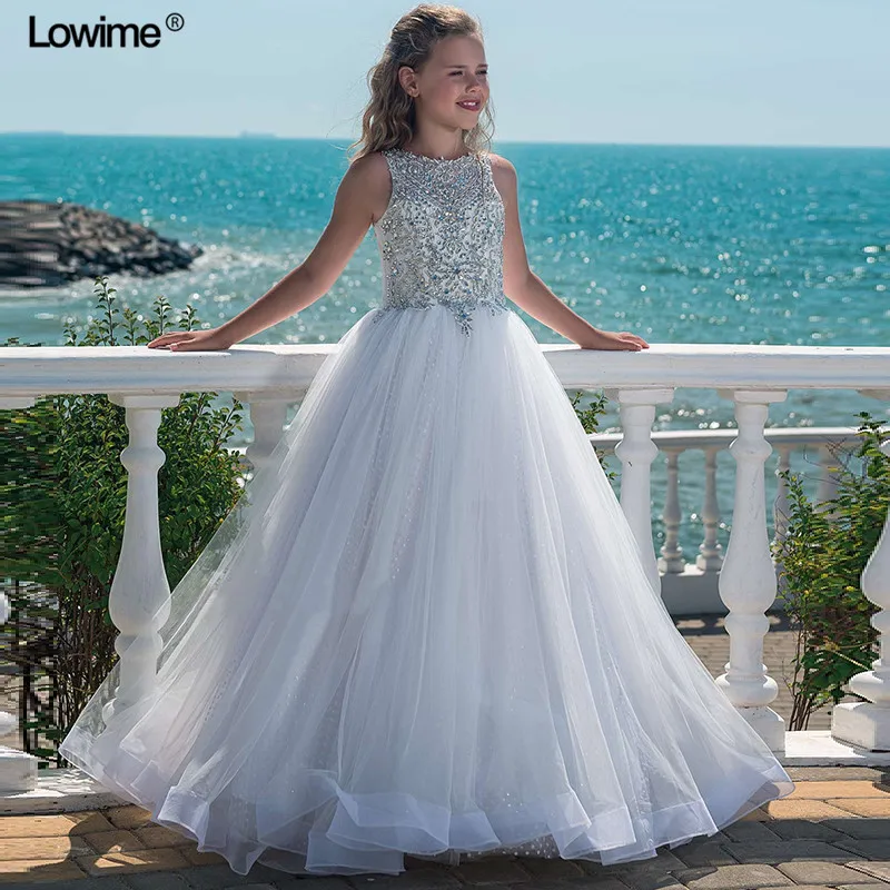 Шикарное блестящее ТРАПЕЦИЕВИДНОЕ ПЛАТЬЕ для первого причастия девочек с