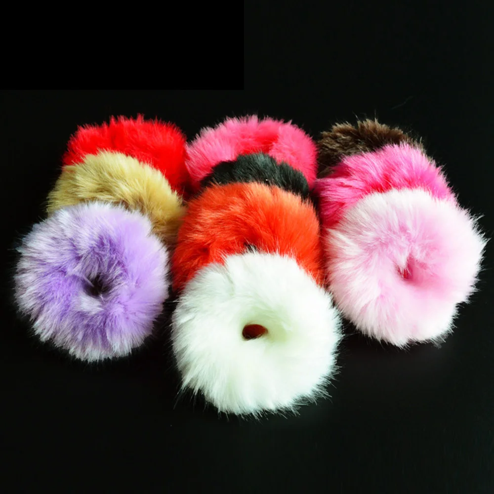 Модная пушистая резинка из искусственного меха 1 шт. эластичная для волос повязка