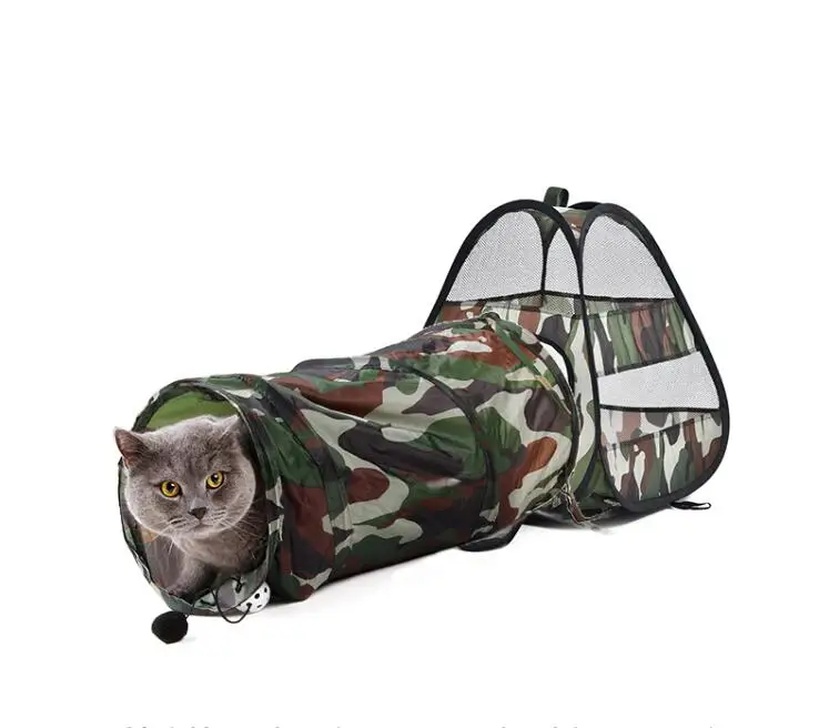 Tunnel x Tent Милое домашнее животное кошка, игры, туннель, кошка, кровать, коврик, камуфляж, забавный длинный туннель, котенок, портативная палатка, игровая игрушка, складные игрушки для кошек, игровой туннель - Цвет: Tunnel x Tent