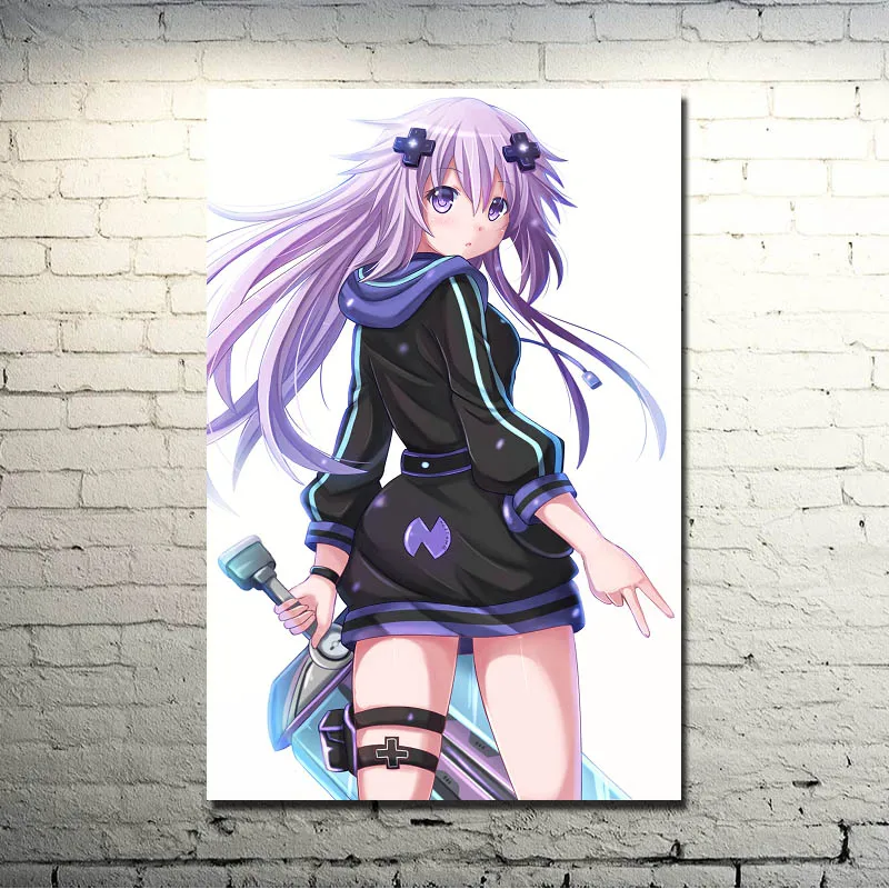 Нептун Hyperdimension Neptunia Пурпурное сердце шелковая ткань печати плакатов 13x20 32x48