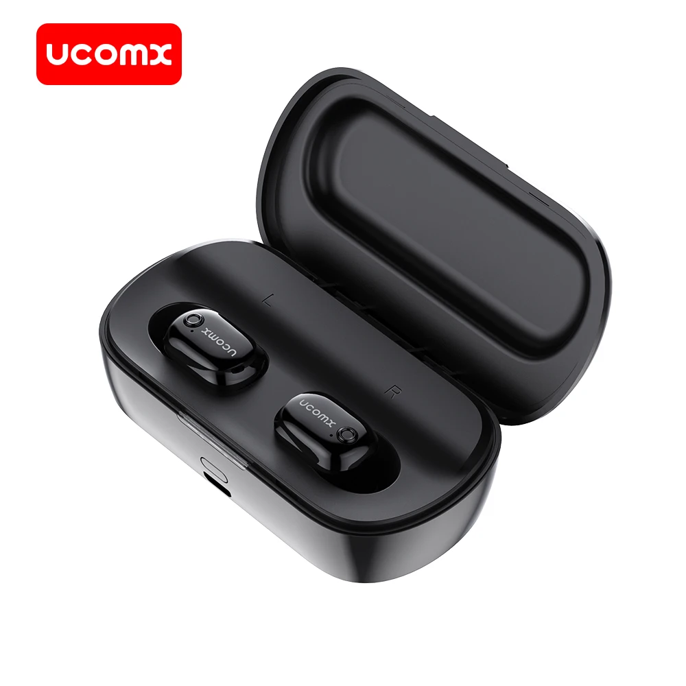 Беспроводные наушники UCOMX, bluetooth-наушники с зарядным устройством, настоящие беспроводные наушники-вкладыши с микрофоном для huawei Xiaomi iPhone - Цвет: U6H PRO-Black