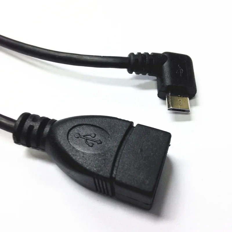 Кабель Micro USB OTG с поворотом на 90 градусов влево передача данных адаптер штекер