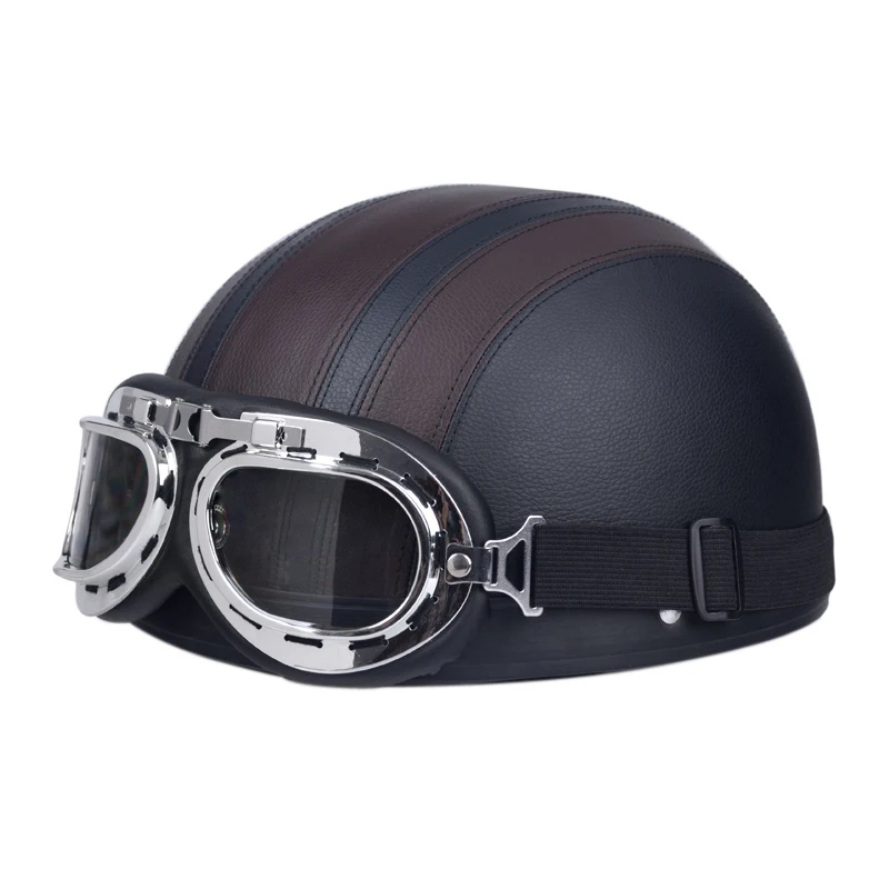 HOT sale Motorcycle Scooter Open Face Helmet with Goggles Retro Vintage Style Professional Moto | Автомобили и мотоциклы