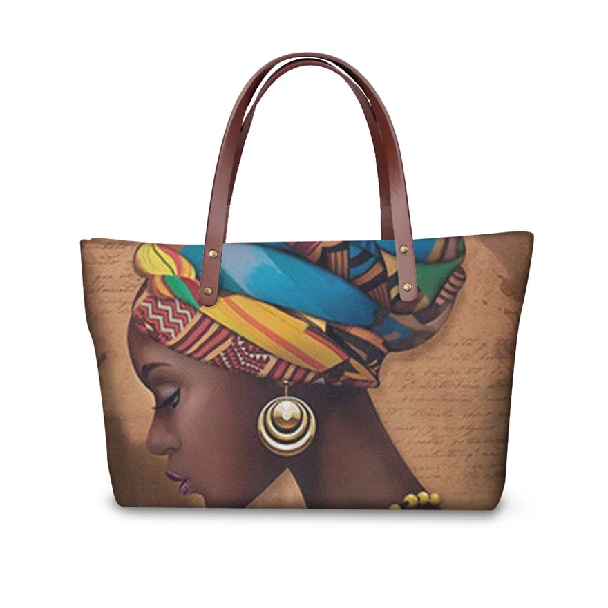 P4849AL FORUDESIGNS Sac основной черный арт АФРИКАНСКАЯ ДЕВУШКА печать 2 шт./компл. сумки и кошельки дамская модная ручная сумка для девочек книга сумки - Цвет: P4849AL