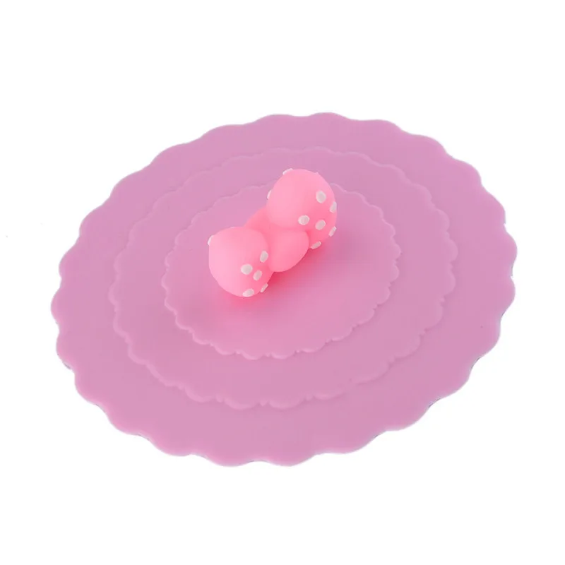 Pink C Милые фрукты украшают питьевой воды крышка FDA силиконовые Анти-пыль чаша крышка чашки уплотнения стеклянные кружки Крышка диаметр 10 см - Цвет: Pink C