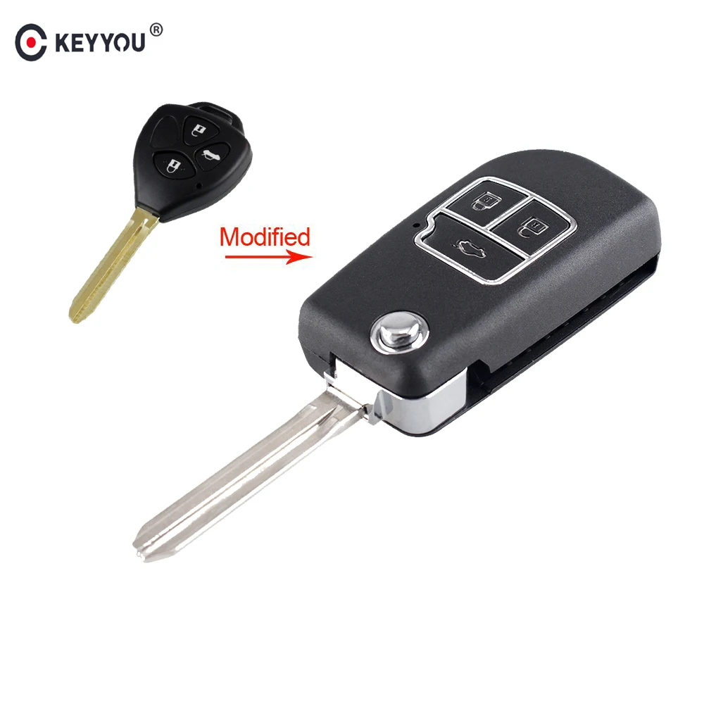 KEYYOU 2 кнопки/3 кнопки дистанционного ключа автомобиля оболочки для Toyota Camry Corolla Reiz