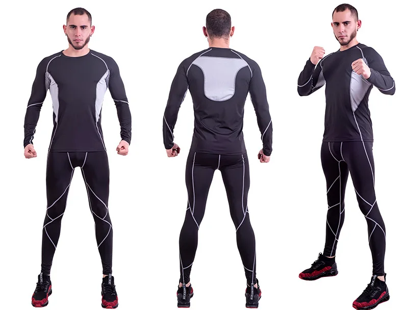 Мужская спортивная одежда Rashguard, Мужская футболка с длинным рукавом для спортзала, костюмы Рашгард mma, рубашка для пробежек перекрестный бодибилдинг, мужские шорты