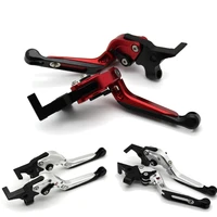 with logo motorcycle frame ornamental foldable brake handle extendable clutch lever for kawasaki zx6 w800 ninja 650r er 6fer 6n