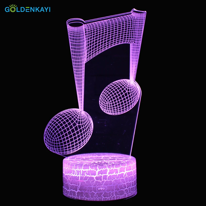 3D Музыкальная нотка LED Оригинальное ночное освещение атмосфера визуальная
