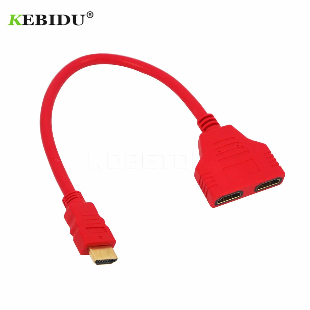 Kebidu 2 порта сплиттер 1 в Выход адаптер Папа мама конвертер видео кабель HDMI