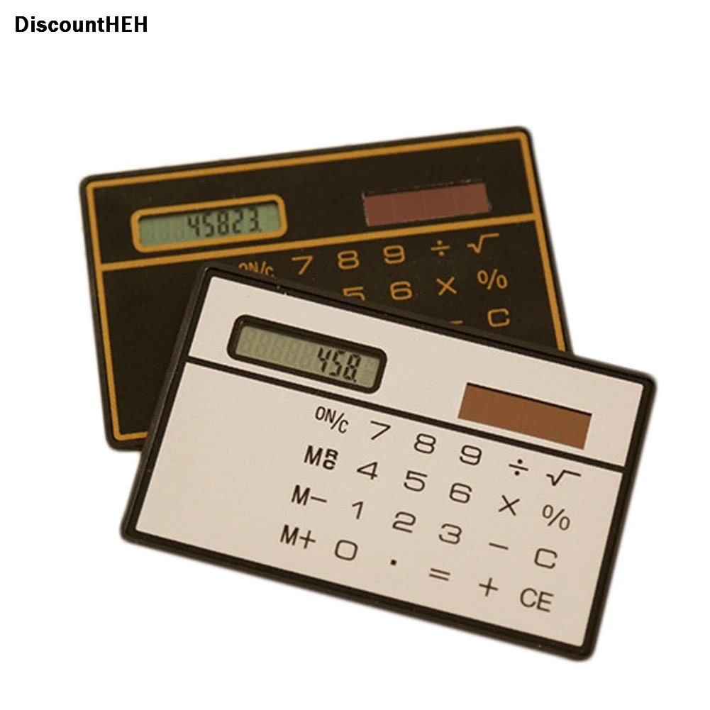 Калькулятор ультра тонкий мини кредитной карты 8 значный Солнечной энергии