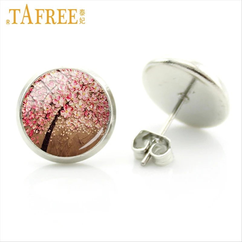 TAFREE Wintersweet вишня в цвету векторный серьги гвоздики дерево жемчужной сережкой