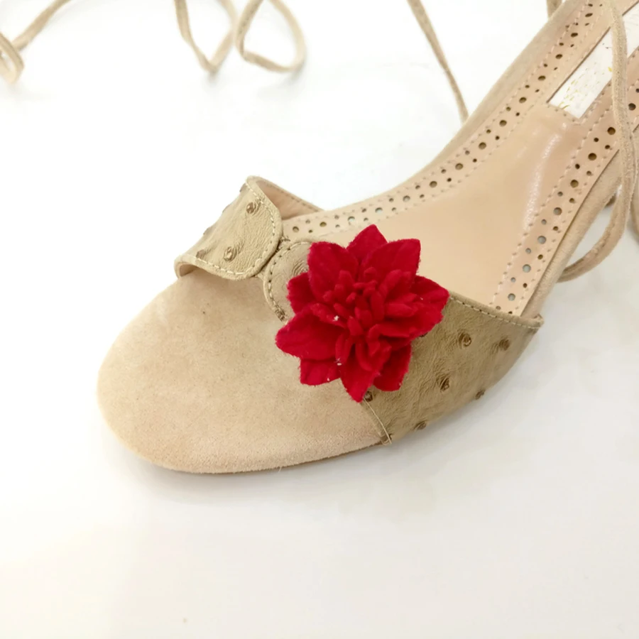 

Prova Perfetto new red flower embellish ankle strap high heel sandals sexy lady open toe stiletto heel party dress shoes sandals