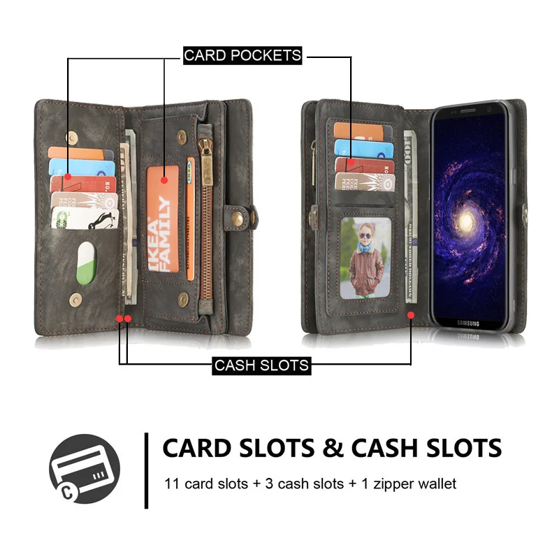 Роскошный чехол из натуральной кожи для Samsung S7 S8 S9 S10 Plus Note 9 8 A50 с откидной крышкой