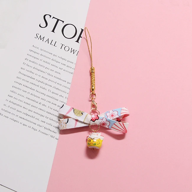 Брелки Lucky Omamori neko Fortune Sweet Sakura Kitten Bowtie с надписью Best Wish Bless Подвесные J01|Брелоки| |