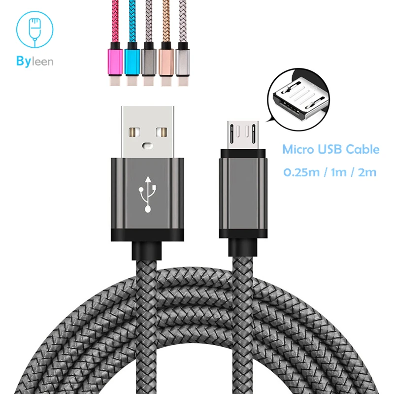 Gray Micro USB 2,0 кабель для синхронизации данных и быстрой зарядки для samsung Galaxy S7 S6 Edge Tab A T280 T350 T351 T355 T550 T580 T585 Tab E T377 - Цвет: Gray