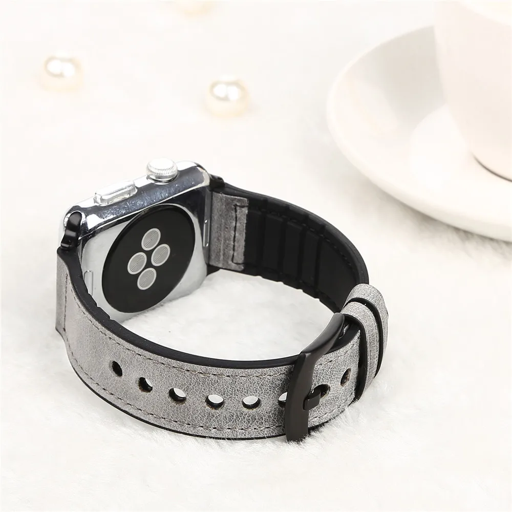 Силиконовый ремешок из натуральной кожи ремешок для наручных часов Apple Watch Series 5 4 3 2 1 ремешок для часов Для мужчин/Для женщин заменить Для мужчин t браслет 40/44/38 мм/42 мм