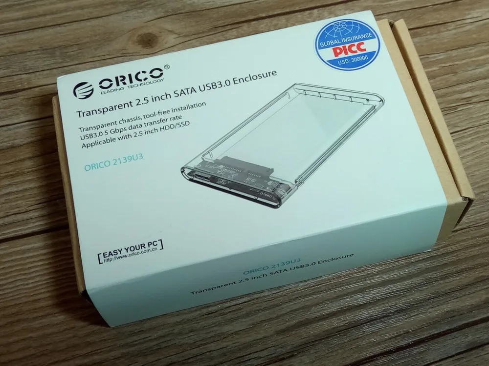 ORICO 2139U3 корпус жесткого диска 2,5 дюймов прозрачный USB3.0 корпус жесткого диска поддержка UASP протокол для 7-9,5 мм HDD