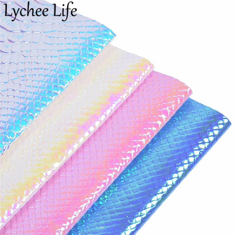 Lychee Life цветная крокодиловая кожа ткань Переливающаяся искусственная кожа 29x21 см Ткань DIY Ручная работа швейная ткань аксессуары поставки