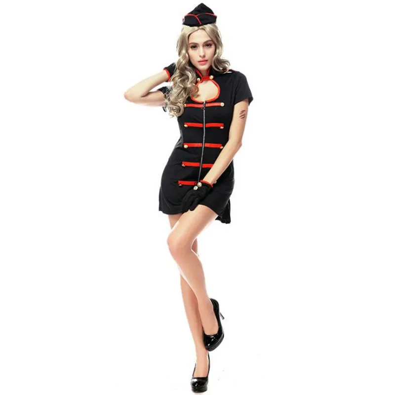 Women Lady Black Sexy Nurse Cosplay Costume Game Uniform Nightclub Dance Performance Costumes Halloween Party Dress Decor|Праздничные