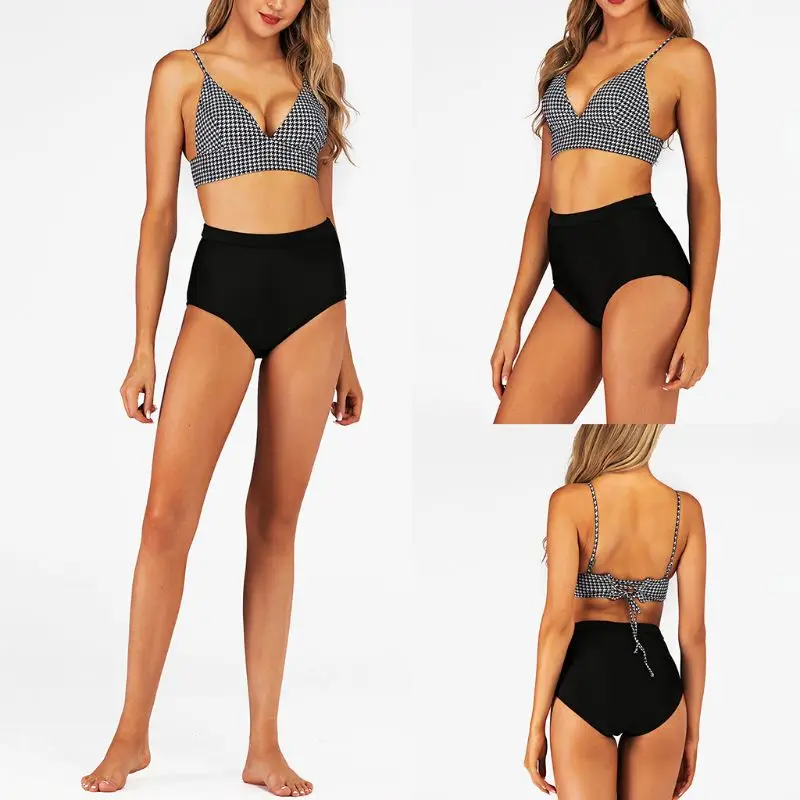 Женский сексуальный комплект бикини из двух предметов с v образным вырезом