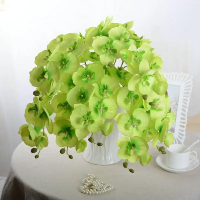 Kopen Upscale Phalaenopsis Kunstbloemen Diy Kunstmatige Vlinder Orchidee Zijde Bloem Boeket Bruiloft Woondecoratie 100 Pcs Goedkope