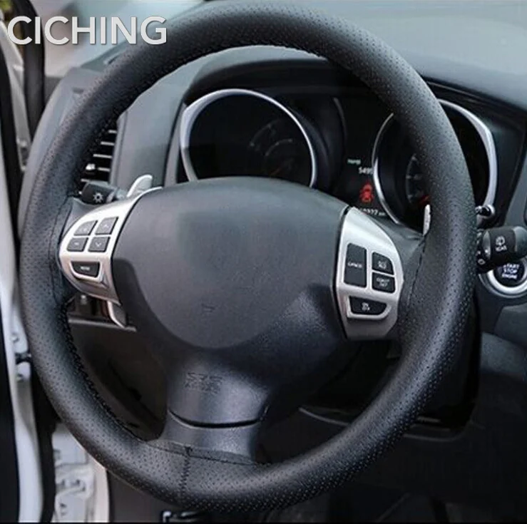 Кожаный чехол рулевого колеса автомобиля оплетка для Mitsubishi Asx Lancer 10 9 Outlander 2013 Pajero