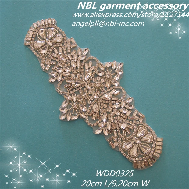 

(30 шт.) оптовая продажа, ручная вышивка бисером, свадебное Хрустальное стекло, серебро, стразы, аппликация для свадебных платьев, пояс WDD0325