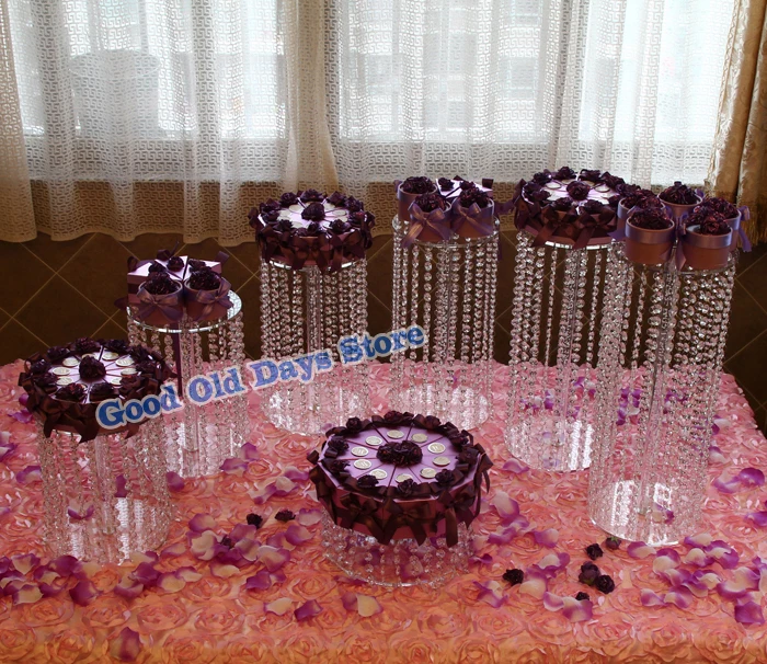 

7pcs Acrylic Cupcake Cake Round Cupcake Holder Stand For Wedding Birthday Party Christmas Decor Cake Display Stands