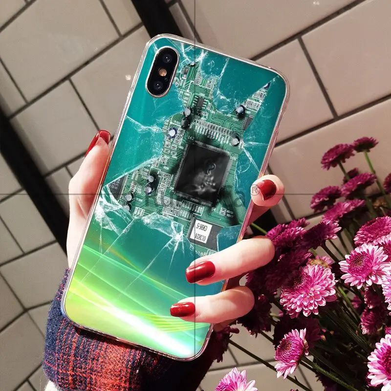 Ruicaica разбитое стекло экран Мягкий Силиконовый ТПУ чехол для телефона iPhone 8 7 6 6S Plus