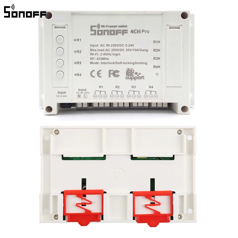 ITEAD sonoff 4CH Pro 4 gang 433 мГц монтажа Беспроводной удаленного Управление WI FI Smart Switch дома