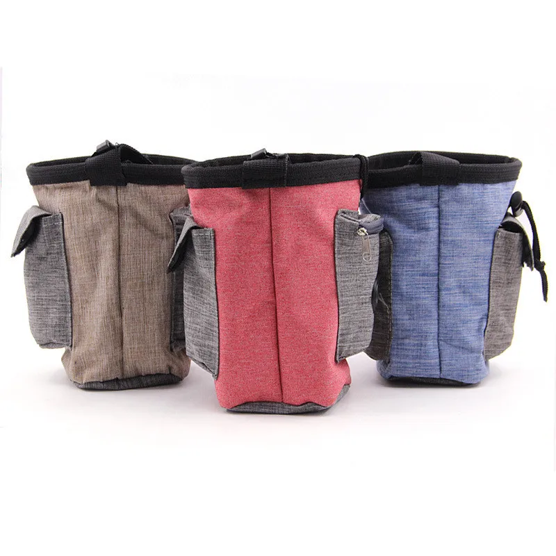 Outdoor Portable Pet Food Bag Waterproof Dog Training Waist Pockets Red Blue Coffee Snack Detachable Storage | Дом и сад