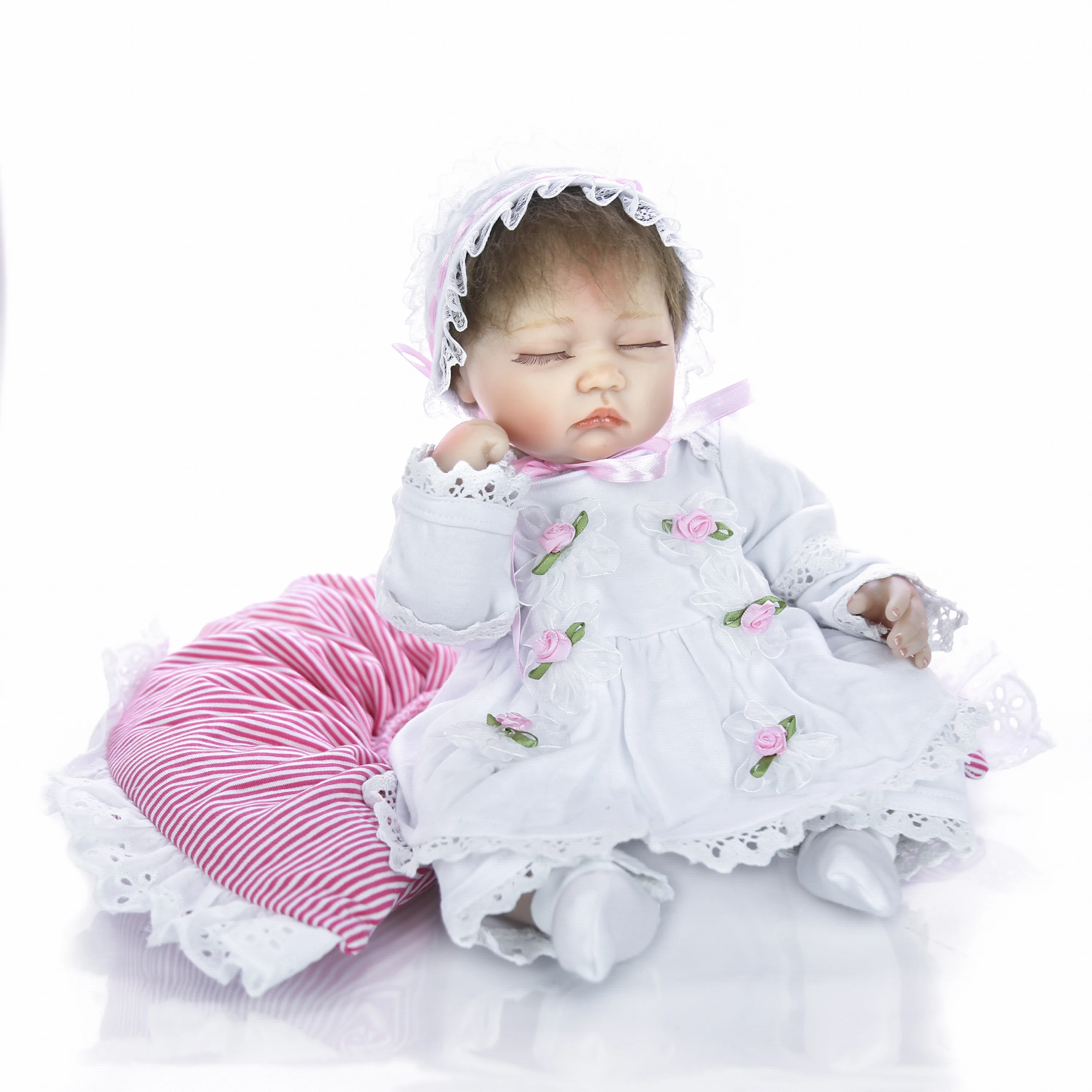 KEIUMI 17 дюймов Reborn для маленьких девочек куклы ткань боди Спящая кукла