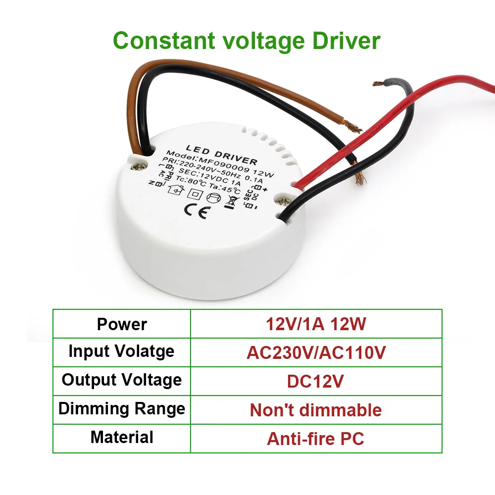 12 Вт DC12V 1A трансформаторы качества постоянное напряжение светодиодный драйвер