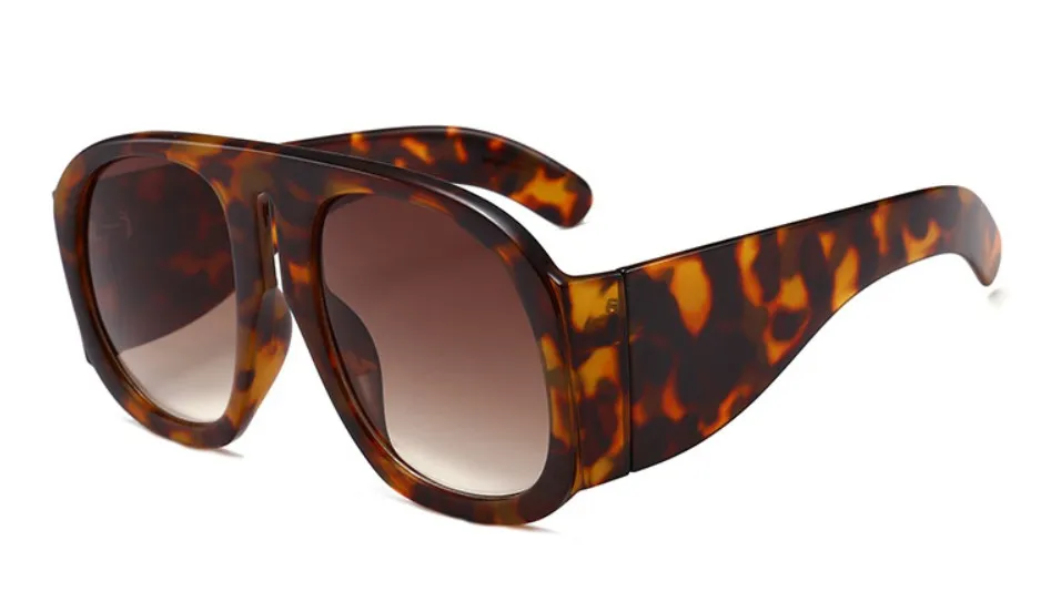 CCSPACE 45509, женские круглые солнцезащитные очки для женщин, большая оправа, градиентные Брендовые очки, дизайнерские, модные, мужские, женские, оттенки - Цвет линз: C3 leopard tea