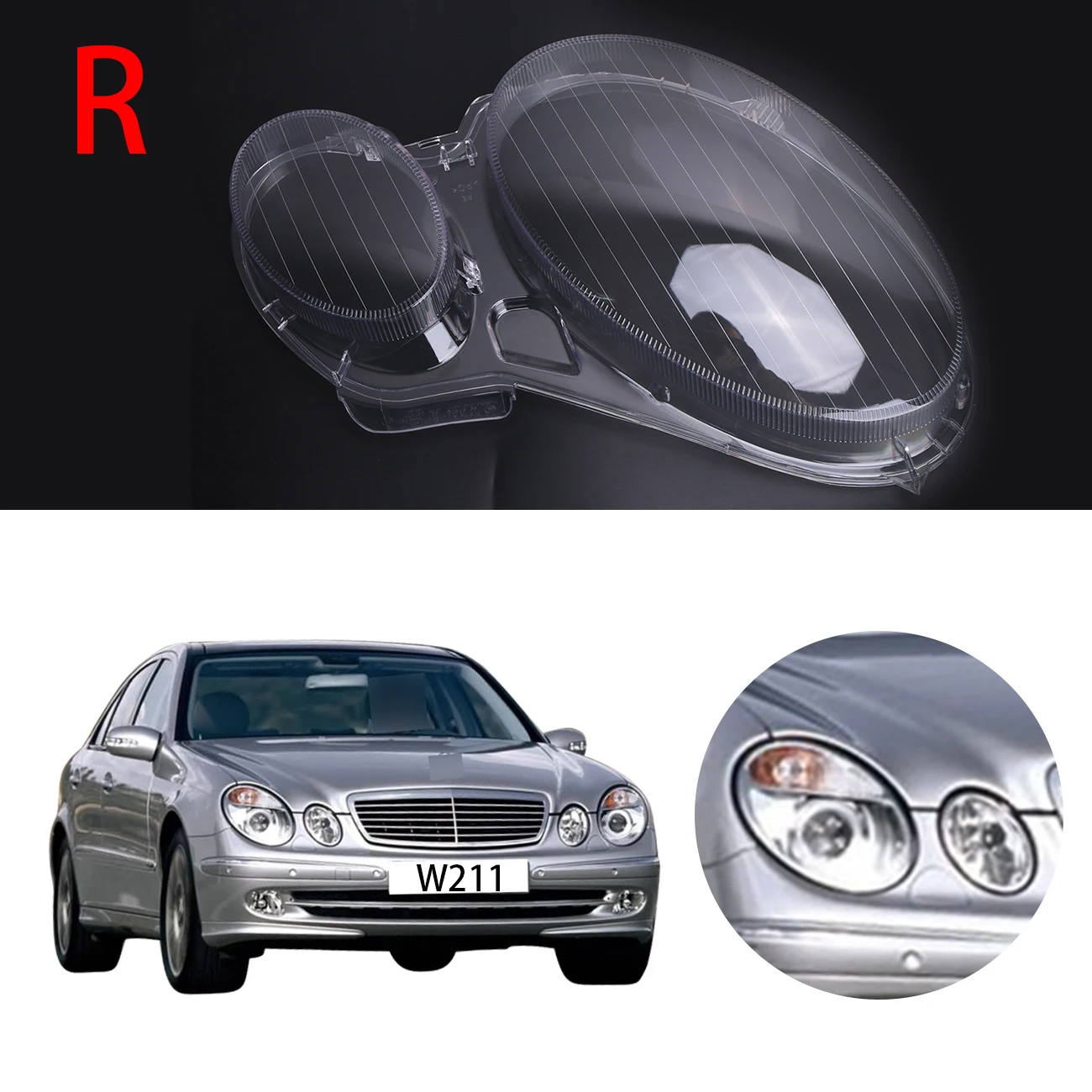Правая сторона корпус фары крышка объектива лампа в сборе для Mercedes Benz E-CLASS W211 E320