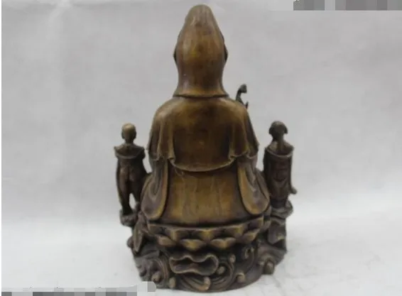 YM 317 12 &quotкитайские народные чистые бронзовые счастливые два мальчика Кван-Инь