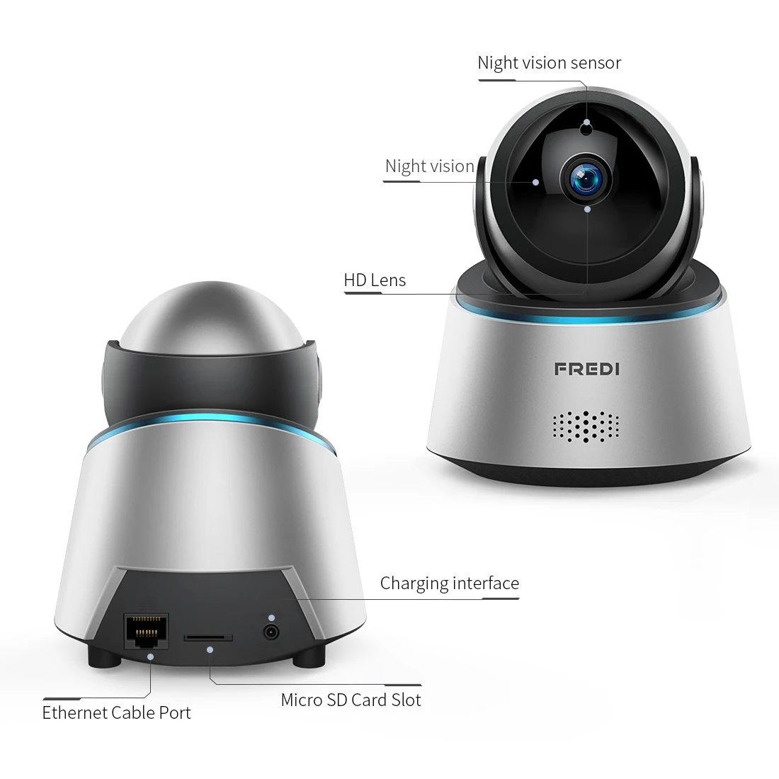 FREDI, беспроводная ip-камера для домашней безопасности, WiFi, детский монитор, 1080 P, инфракрасное ночное видение, обнаружение движения, камера видеонаблюдения, CCTV