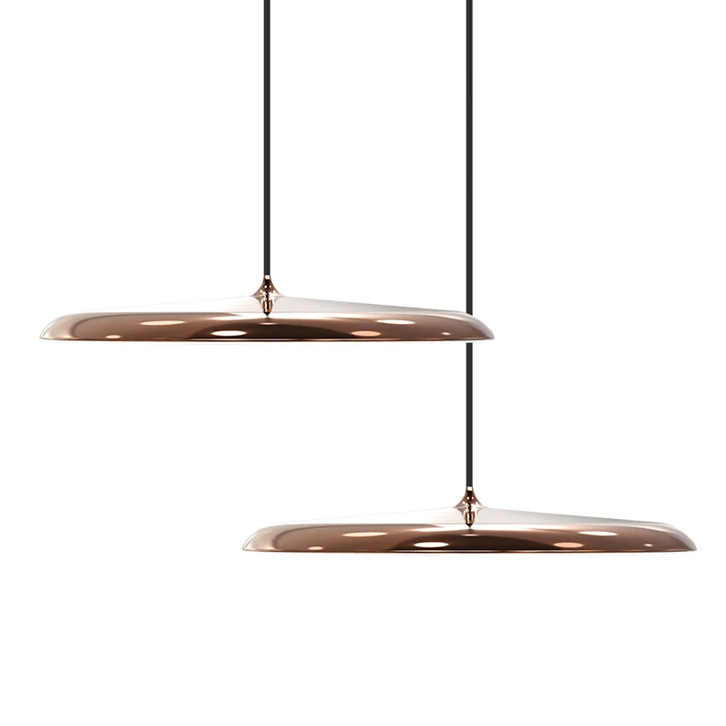 

Modern Art Design LED Pendant Light Round Plate Suspension Lamp For Dining Room Living Room Bedroom Table Study Hanging Lamp