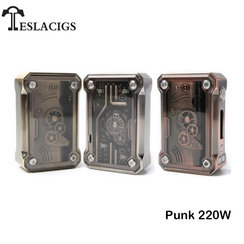Оригинальный Tesla панк мод коробка Vape 220 W Поддержка RDA/RTA/RDTA Танк Teslacigs электронные