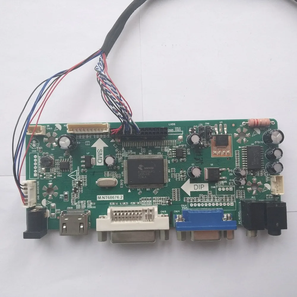 Комплект M. NT68676 DVI HDMI DIY светодиодный VGA ЖК-плата контроллера для N156BGE-L31/L41 светодиодный 1366X768 панель монитор экрана 15,6"