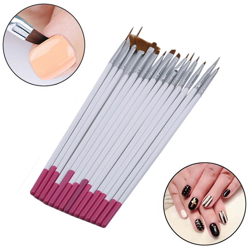 15 шт./компл. Профессиональный набор кистей для дизайна ногтей Рисование линий УФ