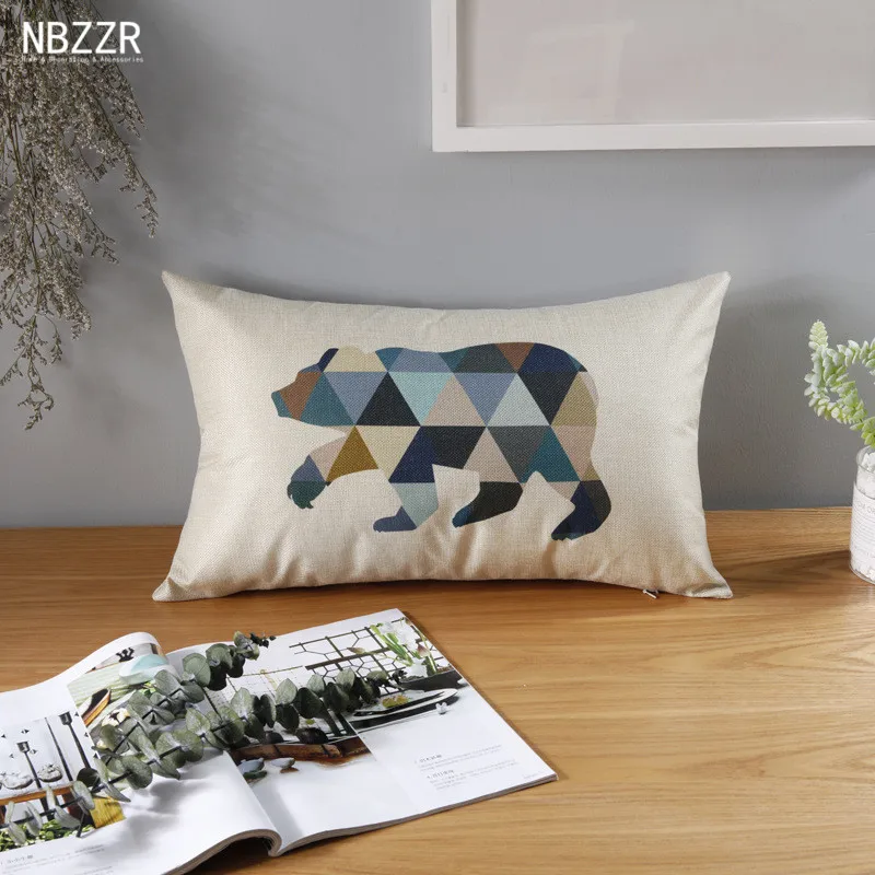 Новинка NBZZR 50*30 см льняная нордическая поясная подушка модная животная